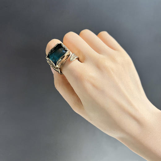 北京仓｜THOT GIOIELLI-Aquamarine-海蓝色 开口 戒指［意大利设计师］ 商品图1