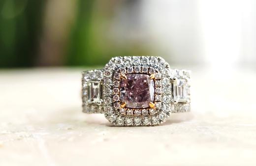 0.91克拉k金豪镶款粉钻戒指 商品图0