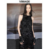 VIMAGE纬漫纪秋季新款优雅刺绣亮片礼服女宴会连衣裙礼服V1877401 商品缩略图3
