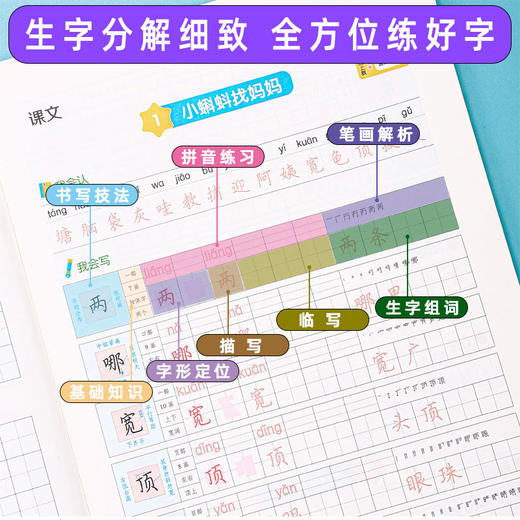 墨点字帖小学生语文同步练字帖三年级一二上册四五年级上册六儿童练字荆霄鹏硬笔书法写字课楷书统编人教版语文部编版描红练字帖 商品图3