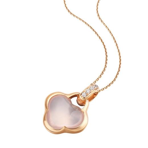 ［结·锁系列］18K玫瑰金镶钻芙蓉石项坠 商品图0