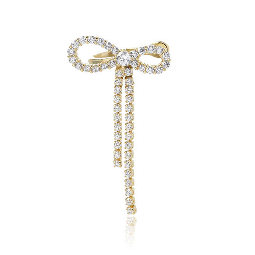 Oflye潮流饰品 蝴蝶结锆石耳骨夹设计感甜美无痛耳夹适合无耳洞耳环 商品图4