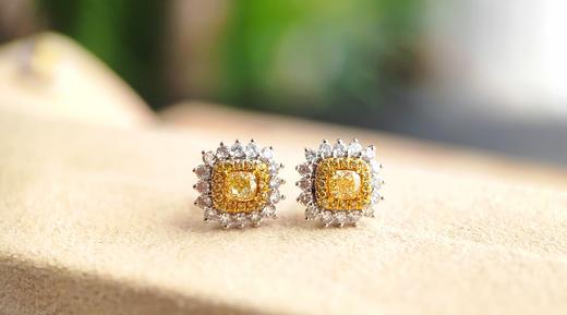 精致小克拉数18k金黄钻耳环 商品图3