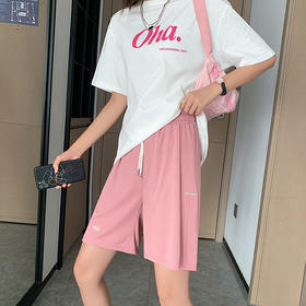 冰丝短裤女夏季薄款显瘦宽松高腰直筒中裤休闲阔腿裤运动五分裤子