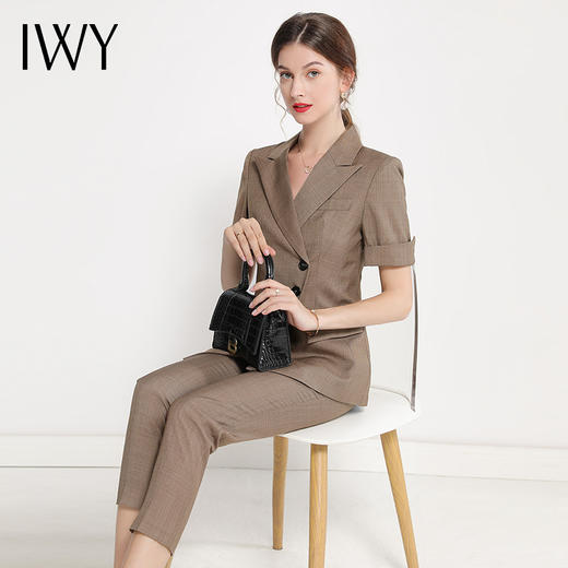 IWY/卡其色西装西裤都市时尚商务职业套装西服CP12222 商品图2