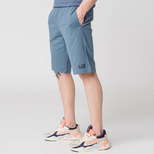 EMPORIO ARMANI EA7 阿玛尼 男士棉质字母标志logo印花休闲短裤 蓝色 8NPS02 PJ05Z 1537 商品图2