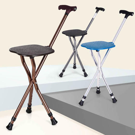 老人拐杖椅老年一体座椅神器板凳折叠凳椅子带座拐棍手杖防滑智能 商品图8