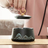 远山黑陶创意时尚陶瓷烟灰缸家用客厅茶桌防风带盖防飞灰烟灰缸槽 商品缩略图1