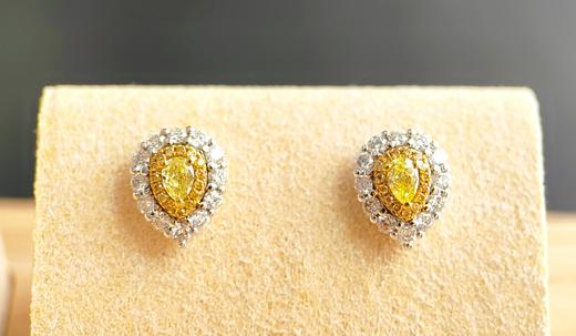精致小克拉数18k金黄钻耳环 商品图4