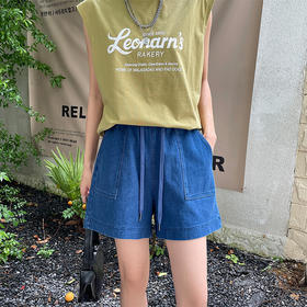 牛仔短裤夏季2022新款女潮ins高腰显瘦a字阔腿中裤宽松五分裤网红