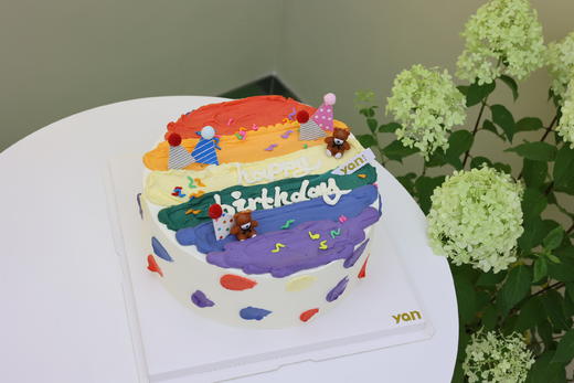 ins彩虹蛋糕（配小熊蜡烛） 商品图0