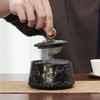 远山黑陶创意时尚陶瓷烟灰缸家用客厅茶桌防风带盖防飞灰烟灰缸槽 商品缩略图8