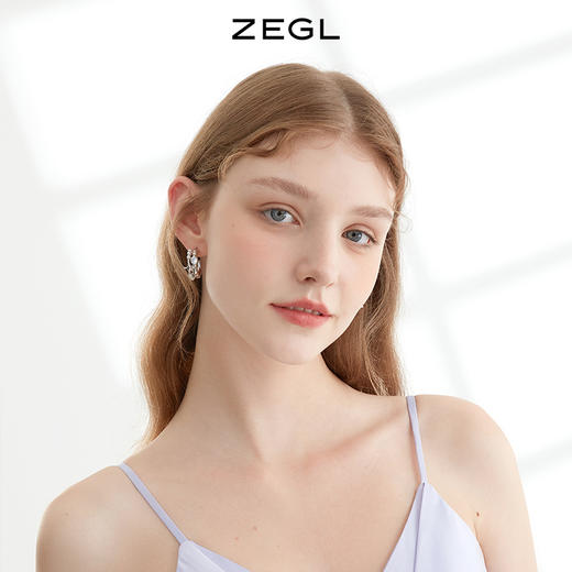 ZEGL液态四芒星人造珍珠耳环女2022年新款潮夏日耳钉925银针耳饰 商品图2
