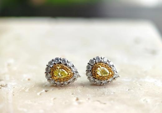 精致小克拉数18k金黄钻耳环 商品图5