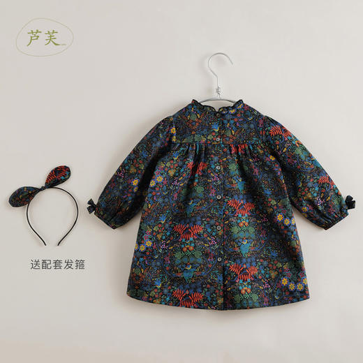 【马克珍妮 芦芙】春装 女童复古木耳边连衣裙221283 商品图2