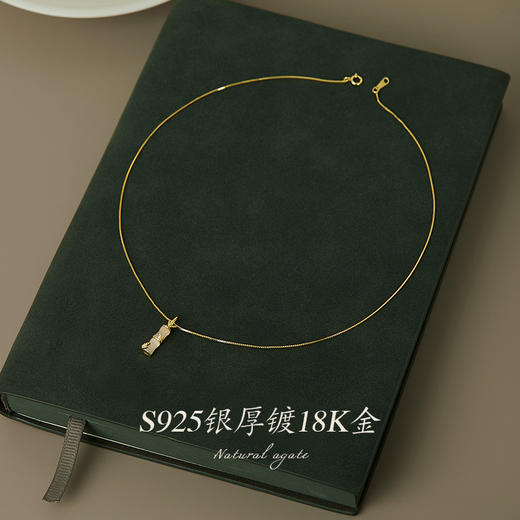 Oflye潮流饰品 S925银项链女气质百搭竹吊坠轻奢锁骨链小众设计感时尚百搭饰品 商品图3