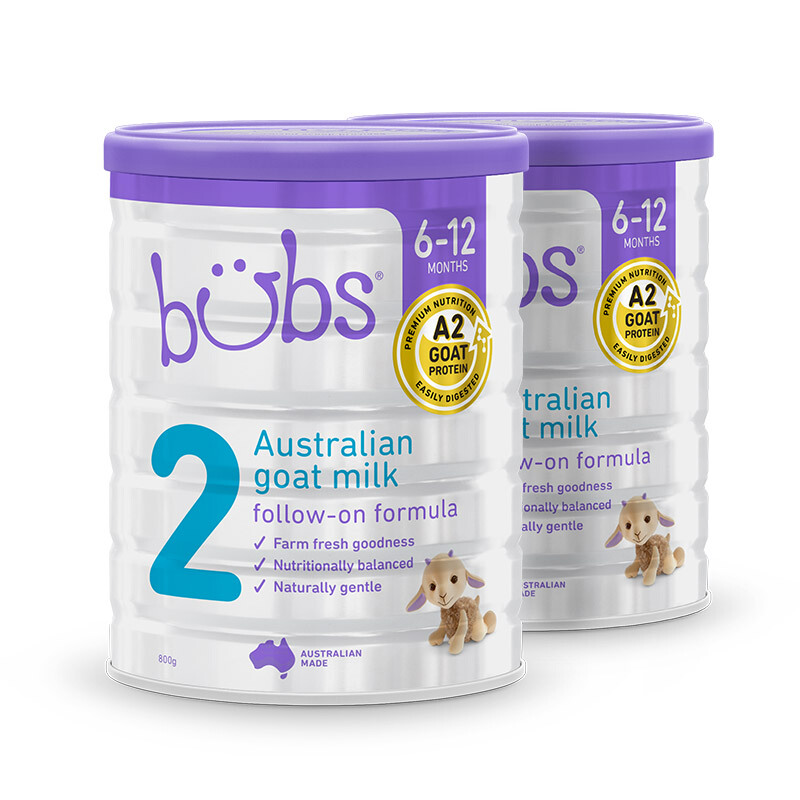 （保税区）BUBS山羊奶粉第三代A2配方婴幼儿DHA益生菌奶粉2段 800g（升级新配方）