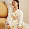 金三塔100%桑蚕丝女士真丝睡衣印花拼刺绣蕾丝双排扣时尚家居服   YSFCC202 商品缩略图0