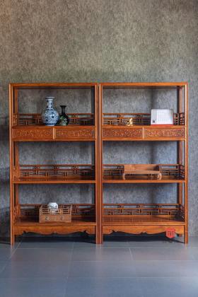 红桥红  家具严选  缅甸花梨（大果紫檀）【178 上博复刻品字栏杆 书架】