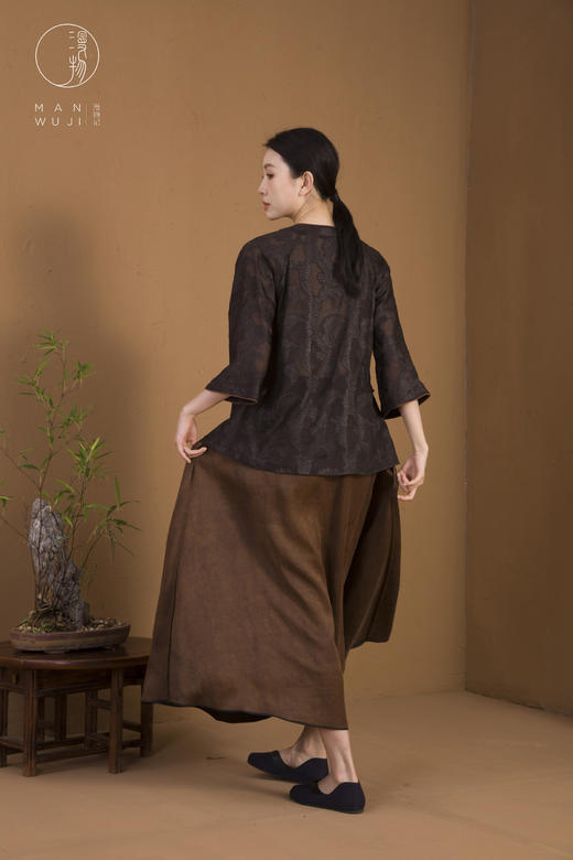 XYS-017剪花香云纱斜襟滚边上衣 商品图5