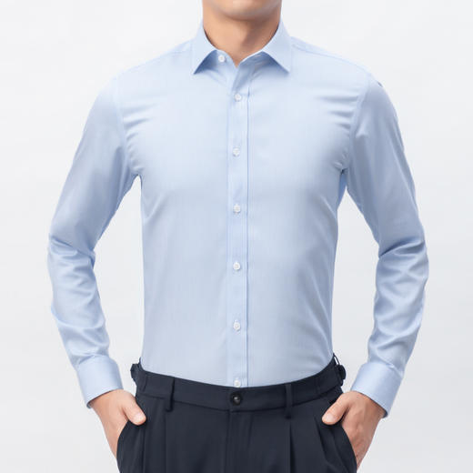 【实付满399送保温杯】【全棉成衣免烫衬衫】男士长袖衬衫 免烫正装衬衣 商品图4