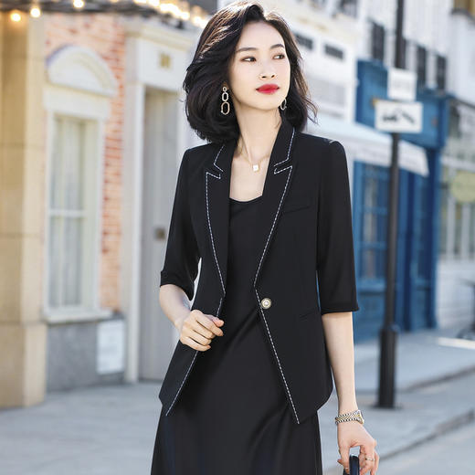 新款韩版时尚气质,简约干练休闲雪纺小西装外套XZ- HVN1626 商品图3