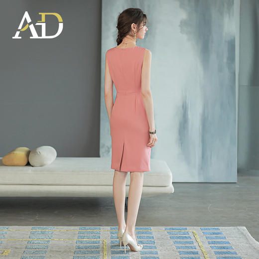 洋气珊瑚粉色职业连衣裙女夏季背心西装裙高端质感无袖内搭裙子 商品图4