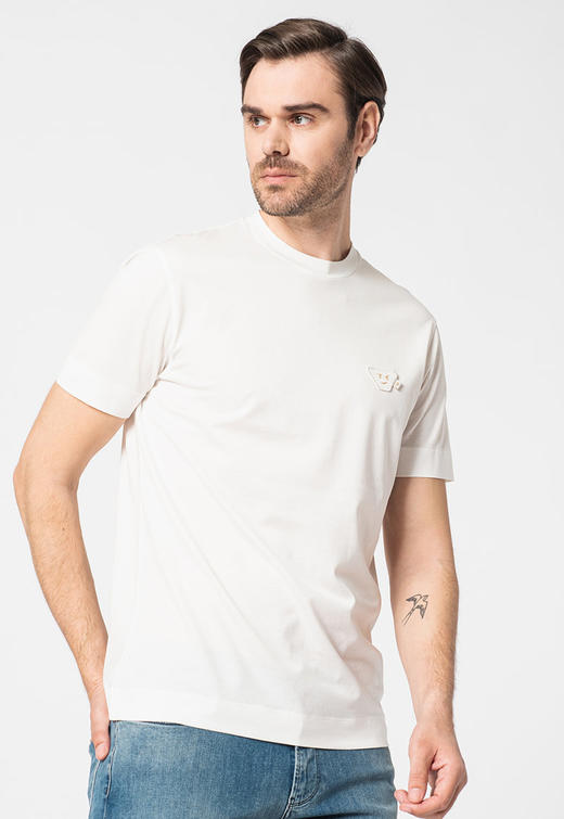 Emporio Armani男士长纤维+长绒棉半丝光弹力防汗休闲T恤 10720 商品图1