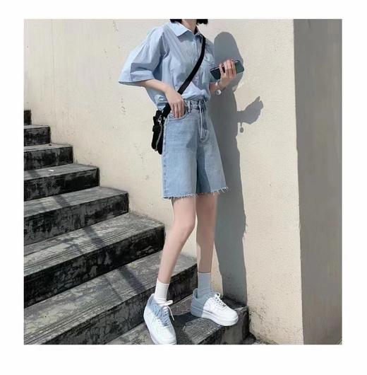 （清仓现货）【社群供T】1119韩版显瘦百搭毛边五分裤 商品图0