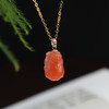带证书18K金镶嵌南红玛瑙貔貅吊坠 文艺复古风天然玉石挂坠项链女  JXP10022 商品缩略图0