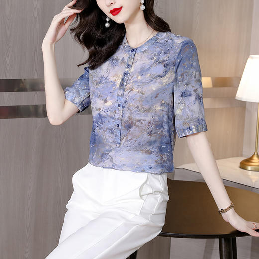 妈妈洋气上衣夏装大码t恤短袖衬衫 KQL1888 商品图3