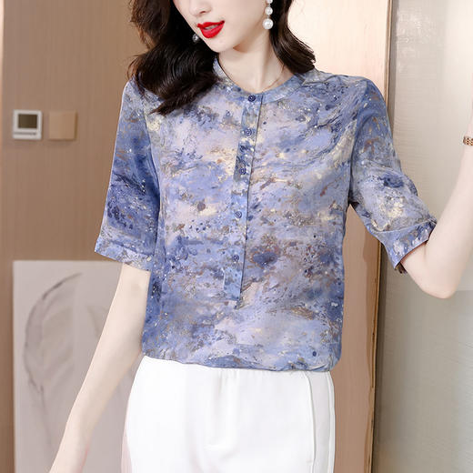 妈妈洋气上衣夏装大码t恤短袖衬衫 KQL1888 商品图1