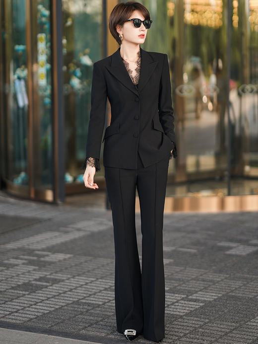 西装套装女春秋新款高级感时尚气质西服商务通勤职业两件套 商品图1