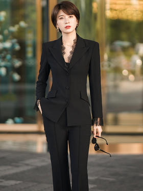 西装套装女春秋新款高级感时尚气质西服商务通勤职业两件套