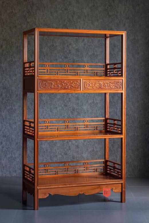 红桥红  家具严选  缅甸花梨（大果紫檀）【178 上博复刻品字栏杆 书架】 商品图5