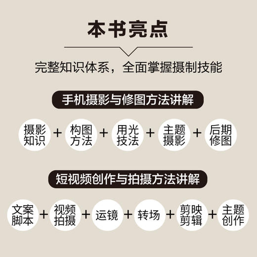 手机摄影与短视频制作从入门到*通 手机拍照技巧教程新手学手机摄影教程构图用光短视频拍摄剪辑后期剪映教程书手机摄影入门 商品图3