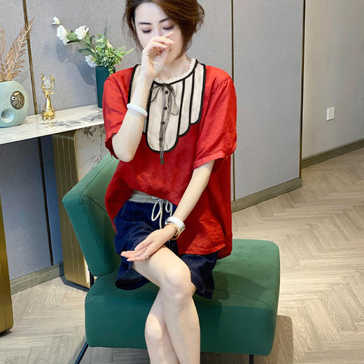 设计感休闲衬衫，夏季2022新款薄款小衫衬衣上衣YYM8838 商品图1