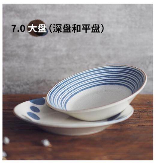 日本进口陶瓷餐具釉下彩菜盘日式和风圆盘微波炉可用 商品图2