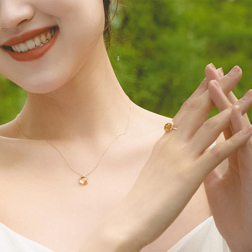 ［东方有境］18K金黄晶石项链#笑春风 商品图3
