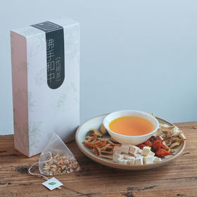 佛手和中茶 |  一盒15袋。茯苓佛手橘皮甘草栀子人参。用心选料多次筛选。三角茶包
