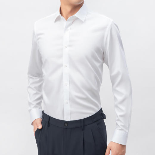 【实付满399送保温杯】【全棉成衣免烫衬衫】男士长袖衬衫 免烫正装衬衣 商品图1