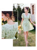 欧芮儿OLrain法式碎花连衣裙女夏季2022年新款收腰泡泡袖桔梗短裙 商品缩略图0