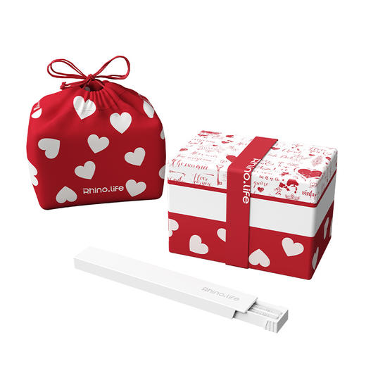 PZFH022 独角犀Rhinolife 双层贴花便当盒三件套 商品图0