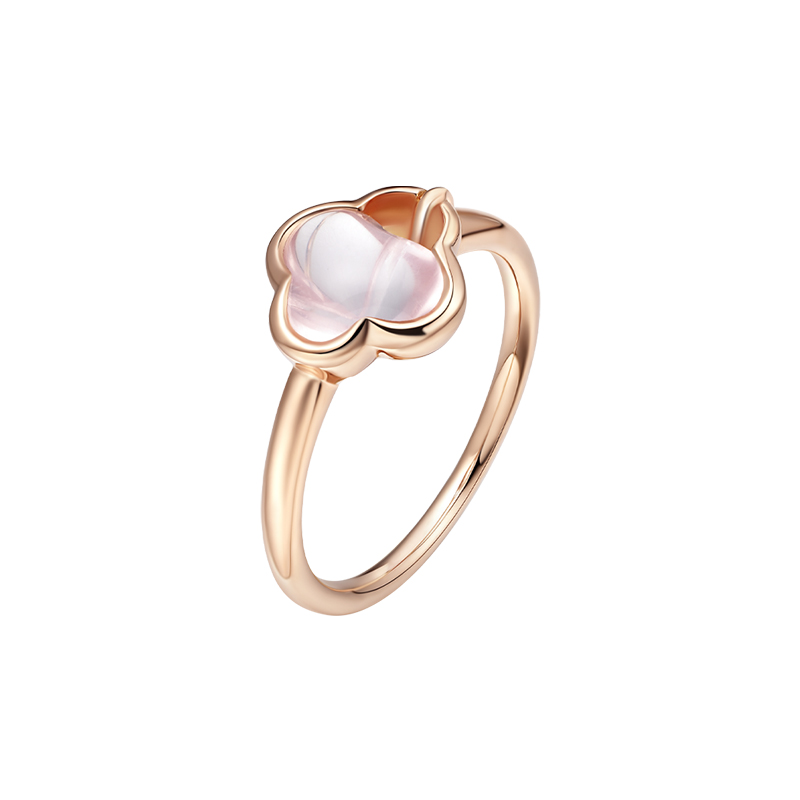 ［结·锁系列］18K玫瑰金芙蓉石戒指