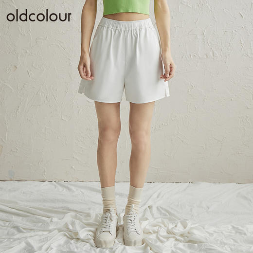 oldcolour宽松白色休闲短裤女夏新款纯棉百搭高级直筒裤通勤 商品图1