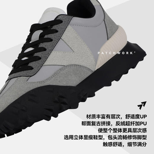 istep夏季新款女款休闲板鞋反绒拼接低帮鞋潮流百搭女鞋 商品图0