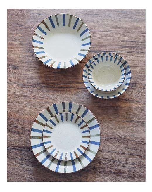 日本进口陶瓷餐具釉下彩菜盘日式和风圆盘微波炉可用 商品图1