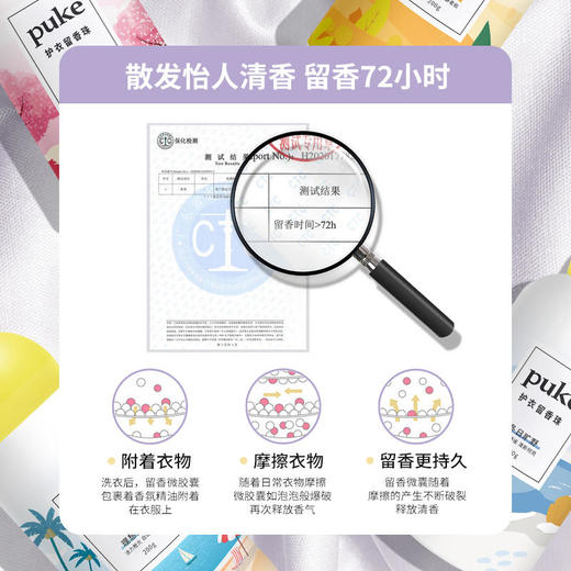 【puke朴可】四季香氛留香珠专业配方不起皱持久留香遇水即溶留香神器洗衣凝珠 商品图4