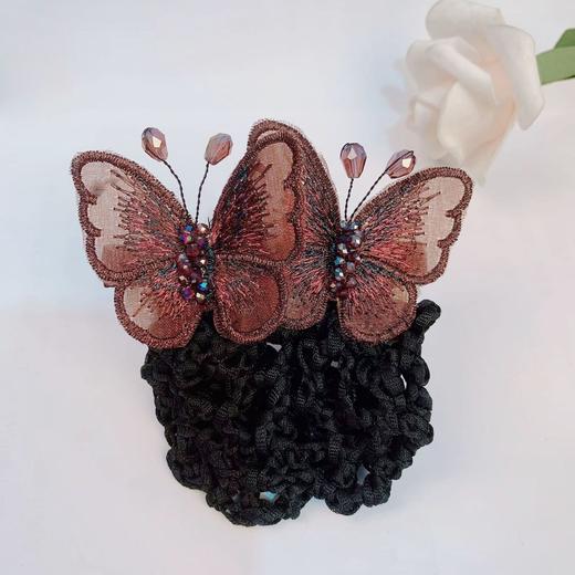 韩版酒店银行蝴蝶发网职业盘发网兜发夹头饰 商品图2