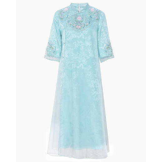 OG-A9017夏季新款中式女装国潮刺绣复古宽松飘逸大摆裙 商品图5